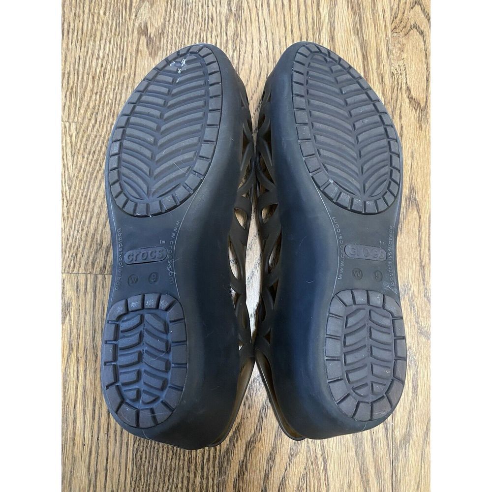 Women's Black Cutout Slingback Flats - Crocs Style - Picture 5 of 5